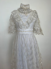 1970s Lace Frill Dress