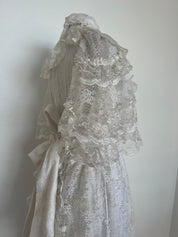 1970s Lace Frill Dress