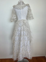 1970s Lace Frill Dress