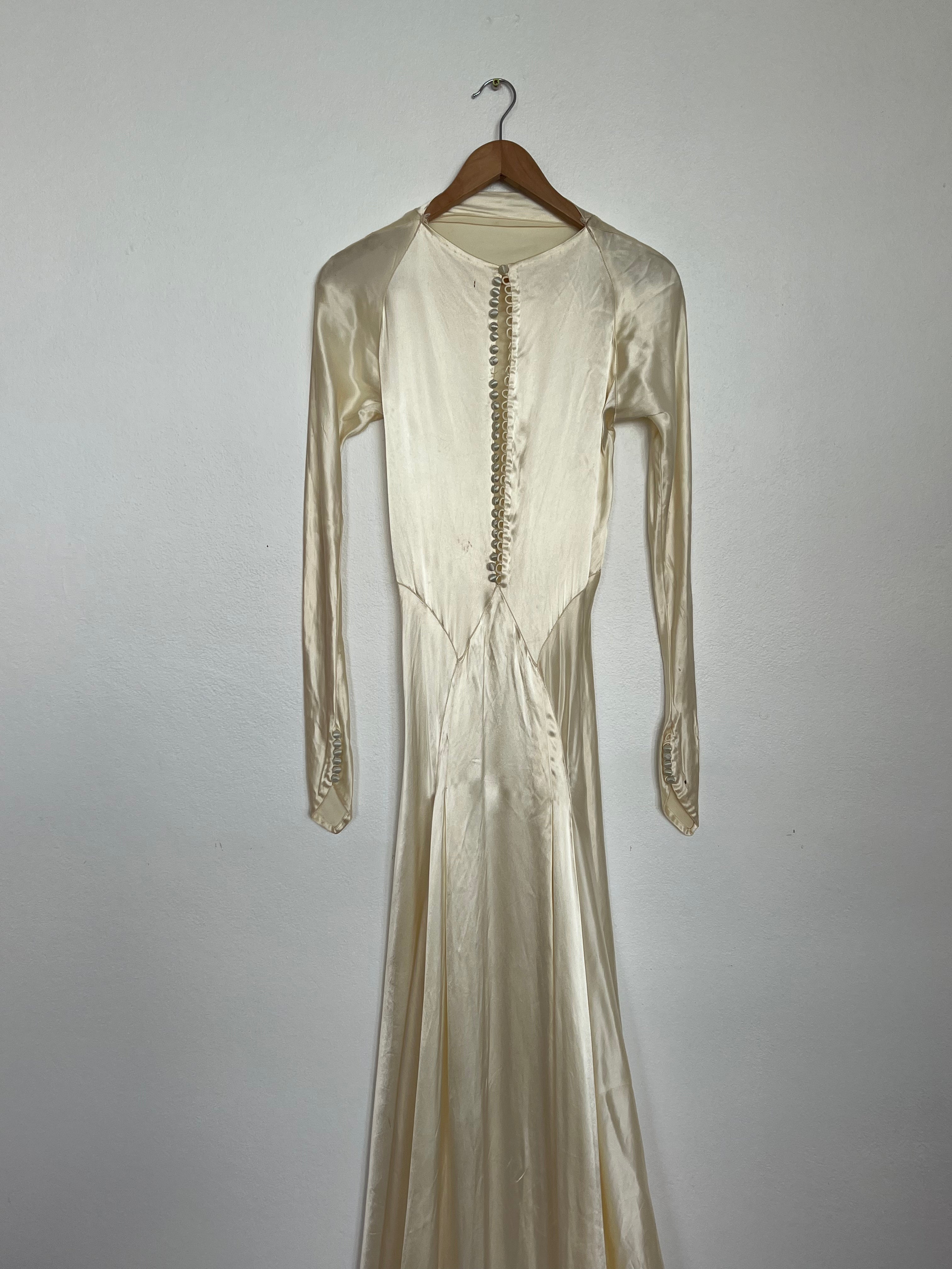 1930s Silk Cowl Neck Dress