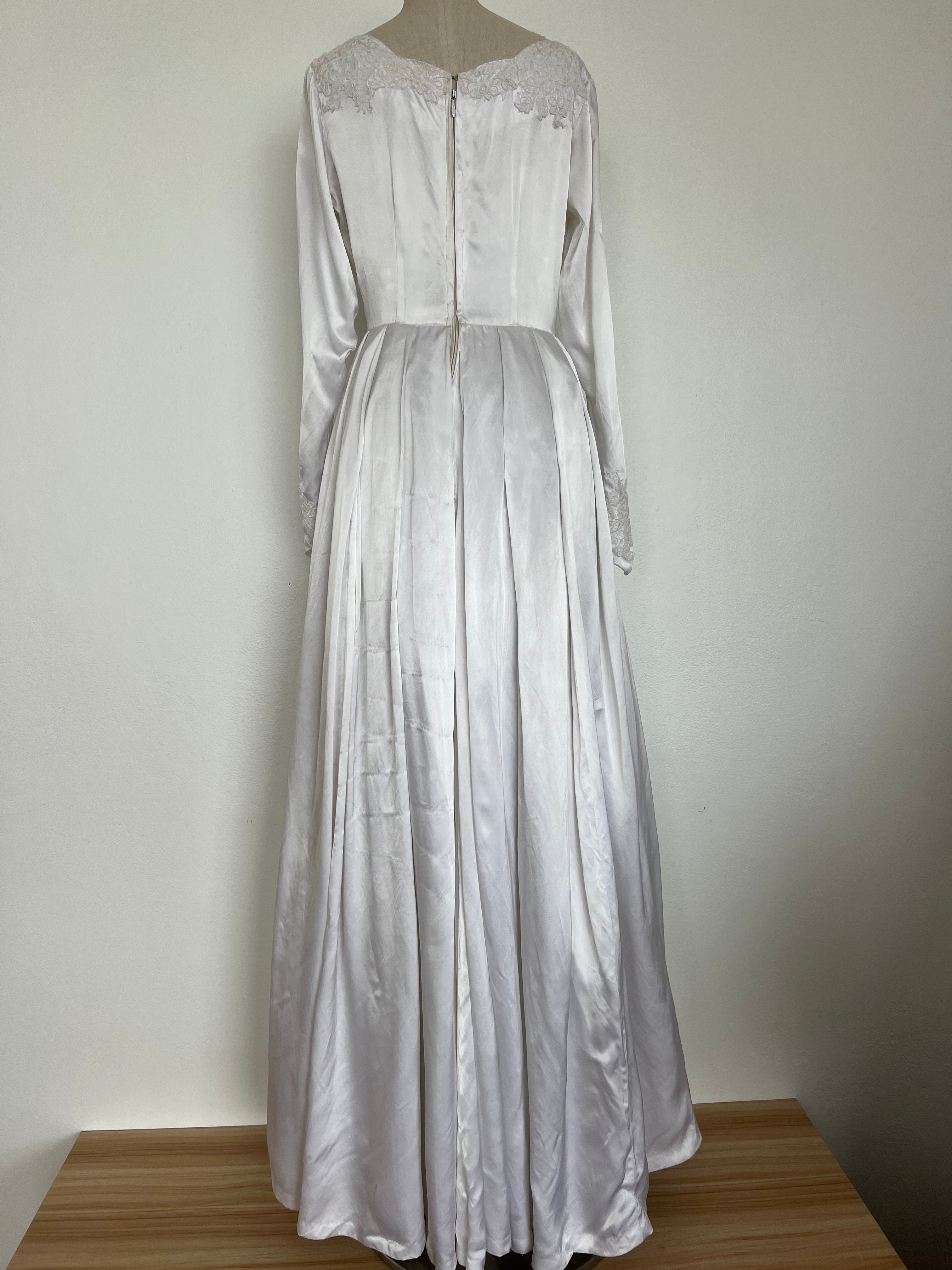 1950s Lace and Satin Dress