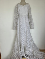 1970s Lace Bell Sleeve Dress