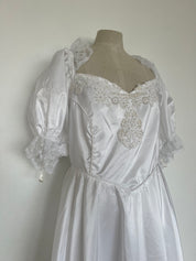 1980s Lace Ruffle Princess Dress