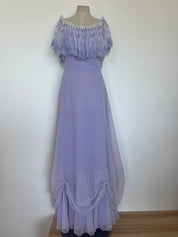 1970s Lilac Off-the-shoulder Dress