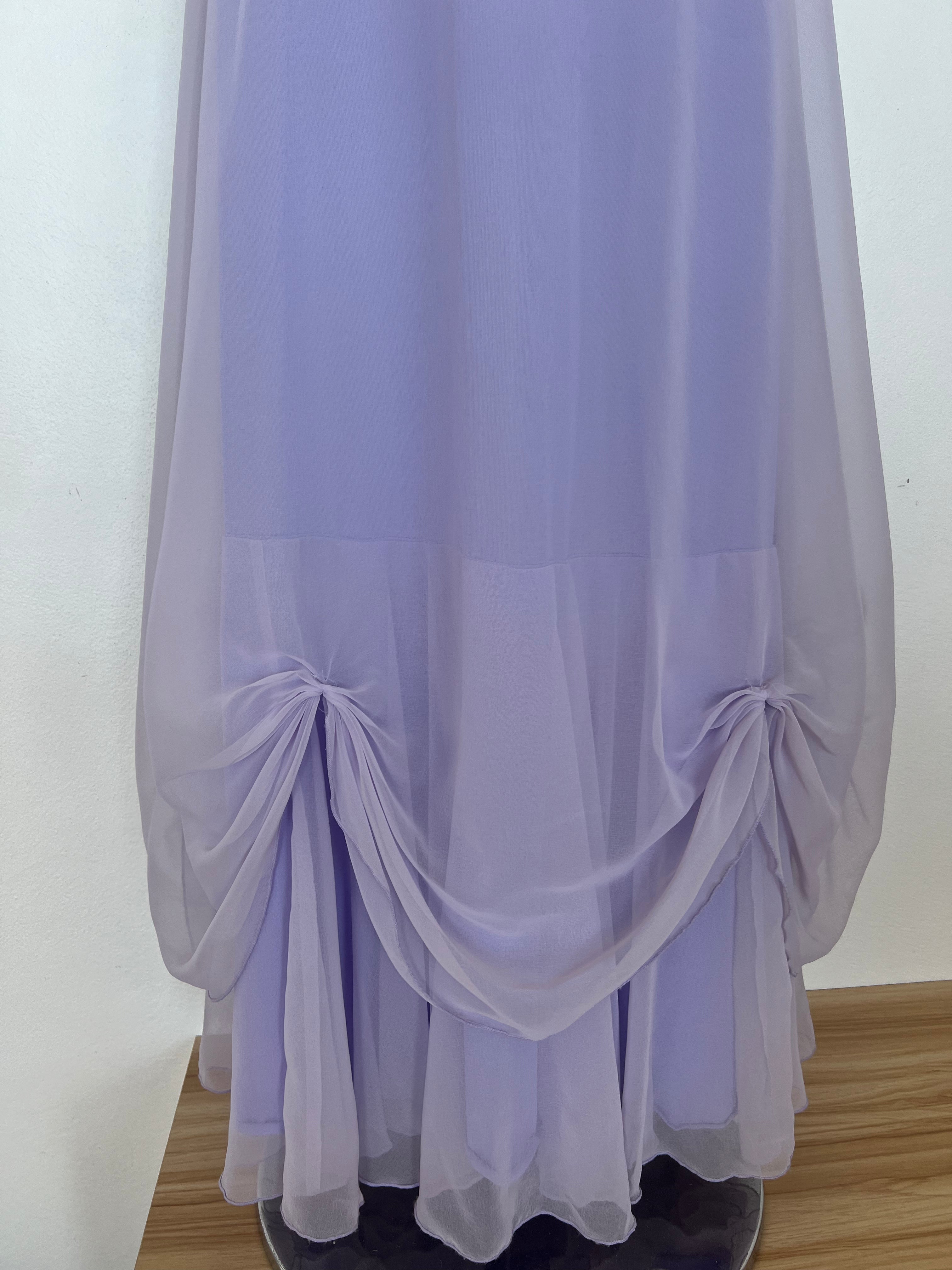 1970s Lilac Off-the-shoulder Dress