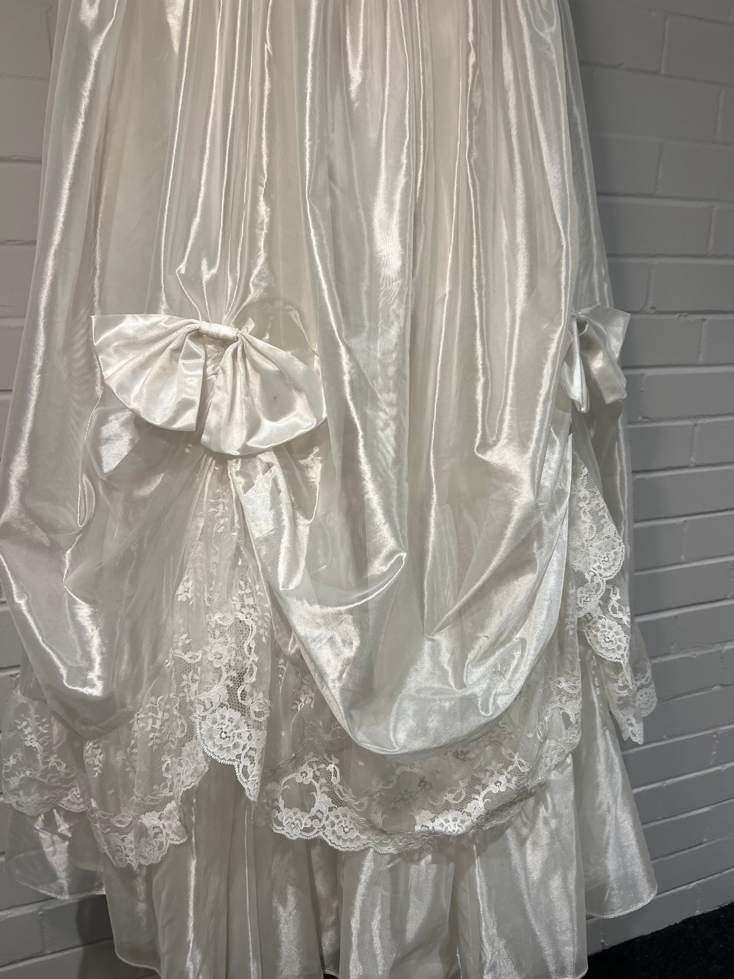 1980s Jessica McClintock Basque Waist Ballgown