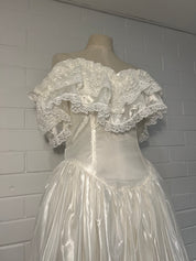 1980s Jessica McClintock Basque Waist Ballgown