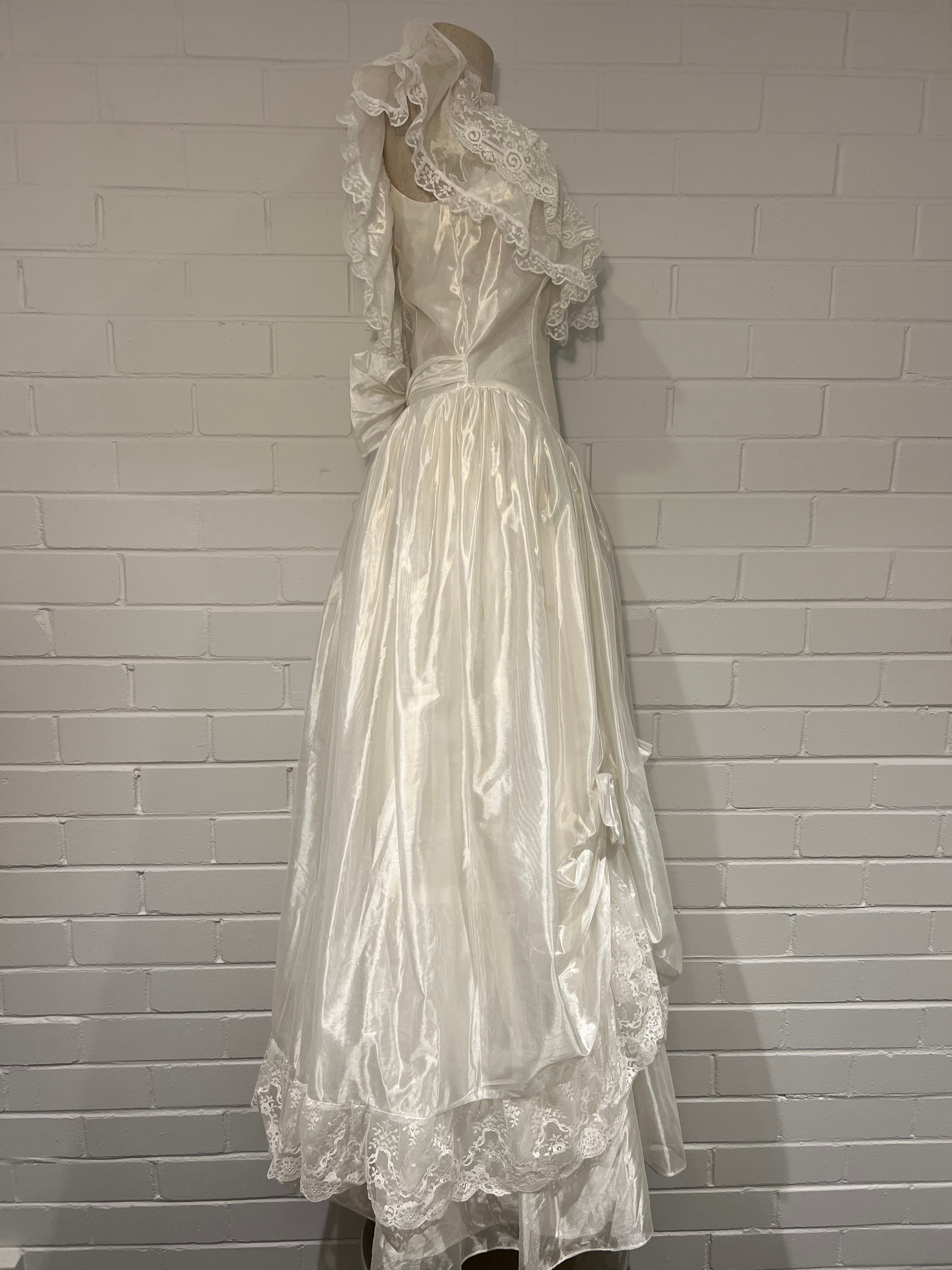 1980s Jessica McClintock Basque Waist Ballgown