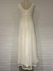 1960s Lace Empire Dress with Cape