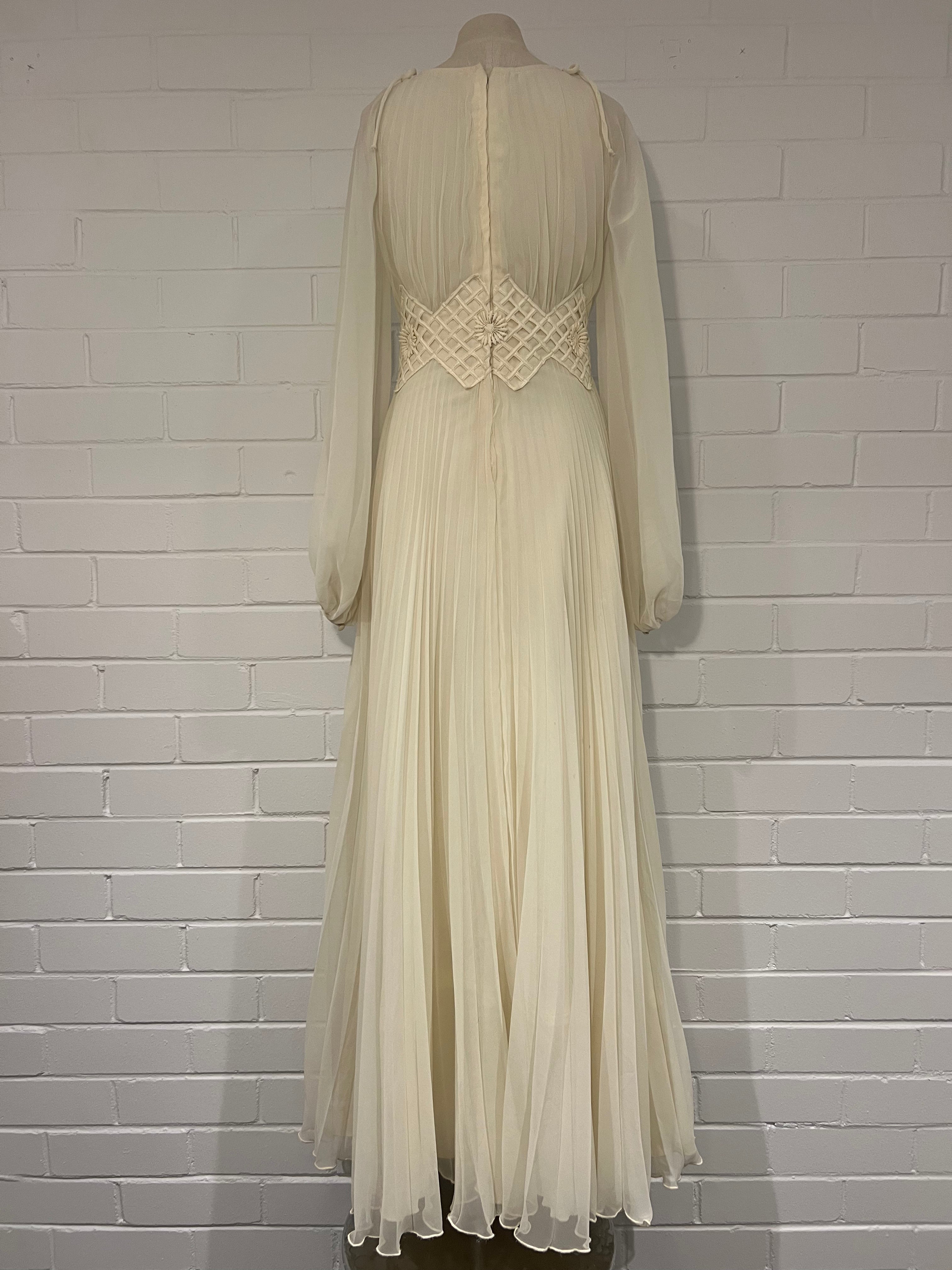 1970s Franke Stuart Pleated Dress