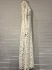 1970s Lace Pearl Detail Column Dress