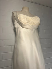 1990s Satin Pleated Bust Column Dress