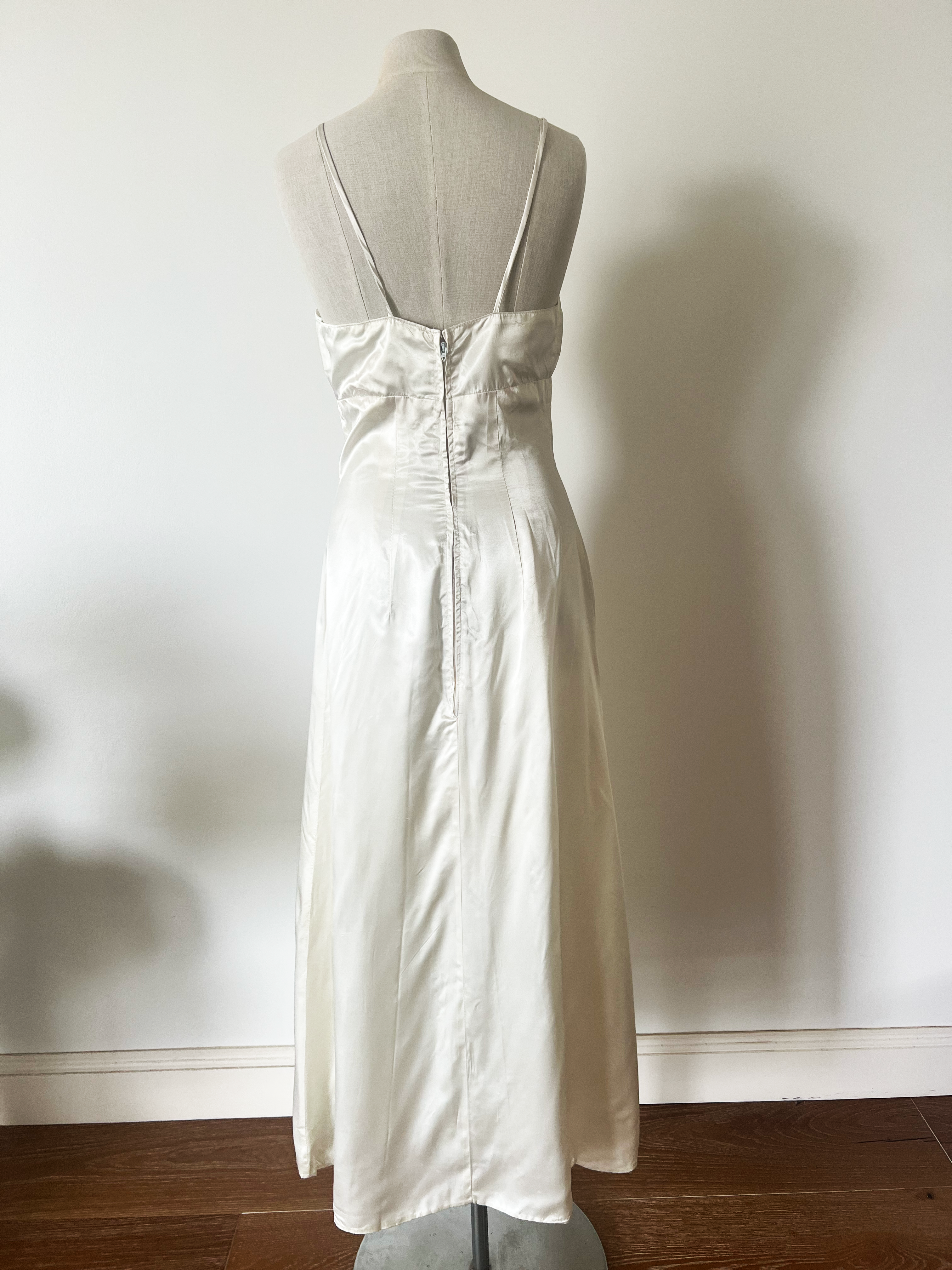 1970s Bridal Slip with Crystal Beaded Topper