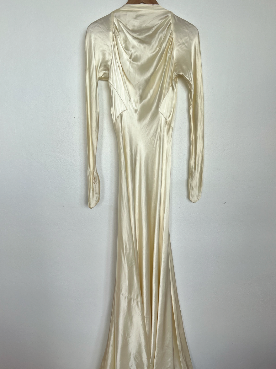 1930s Silk Cowl Neck Dress