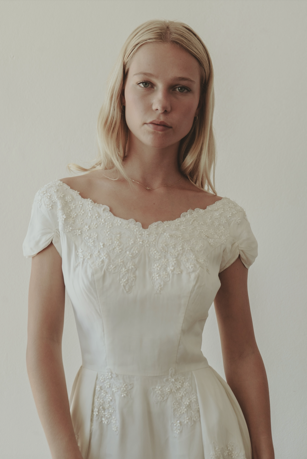 1950s Flower Bead Detail Dress